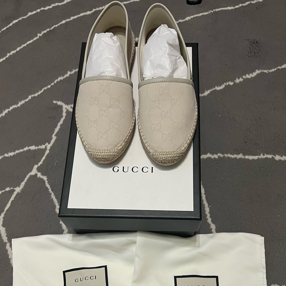 New Gucci White Espadrilles